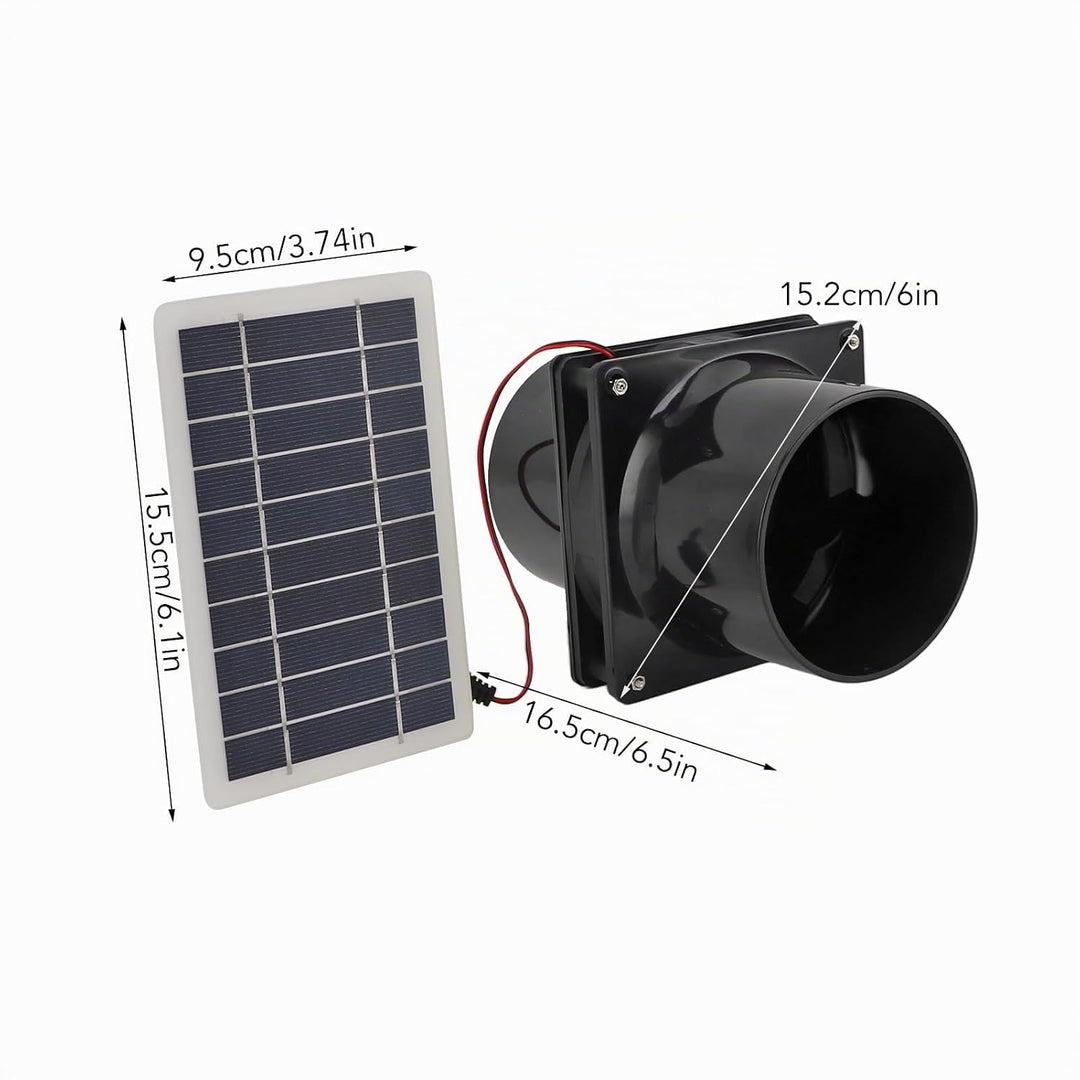 Solarbetriebener Abluftventilator, Rundes Rohrdesign, Solarpanel-Kühler, Schnelle und Einfache Insta