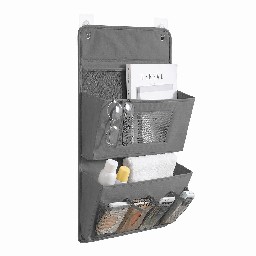 Hängeorganizer 2erSet mit 4Haken,Wasserfester Wandorganizer aus Oxford-Stoff mit 6 Taschen,Faltbare