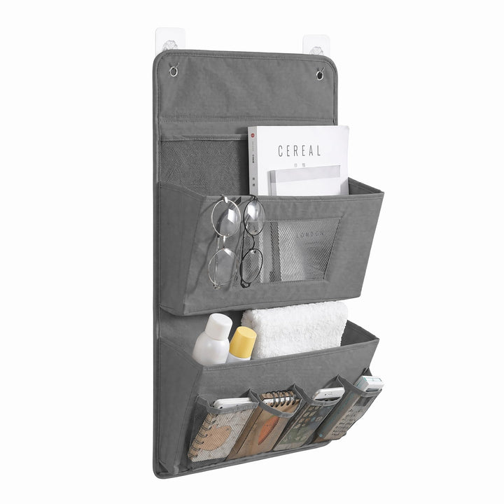 Hängeorganizer 2erSet mit 4Haken,Wasserfester Wandorganizer aus Oxford-Stoff mit 6 Taschen,Faltbare