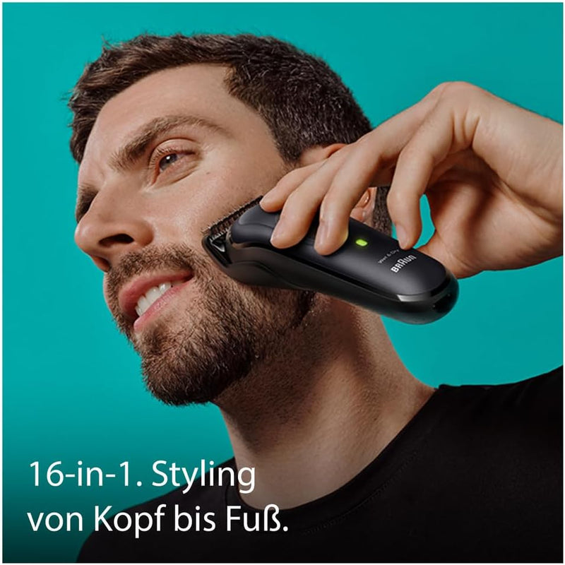 Braun All-In-One Bartpflege Bodygroomer Set, 16-in-1 Barttrimmer, Trimmer/Haarschneider Herren, Haar