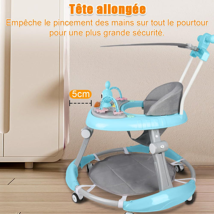 Homewell 3 in 1 Baby Lauflernhilfe Klappbar, Höhenverstellbar, Laufwagen Baby mit abnehmbarer Spiels
