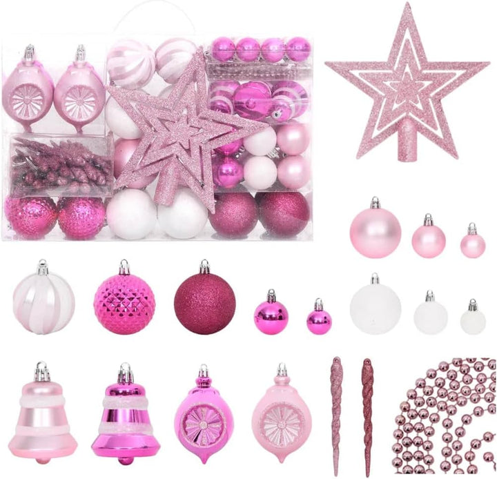 vidaXL Weihnachtskugel Set 108-tlg. Christbaumkugeln Baumschmuck Weihnachtsbaumkugeln Weihnachten We