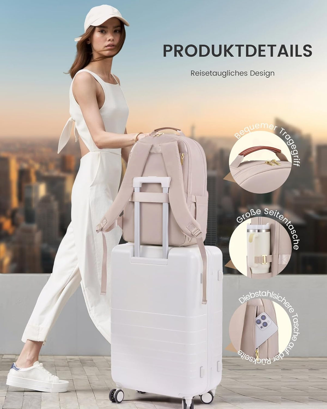 LOVEVOOK Laptop Rucksack Damen, Wasserdicht 17 Zoll Arbeitsrucksack Schulrucksack Teenager für Gross