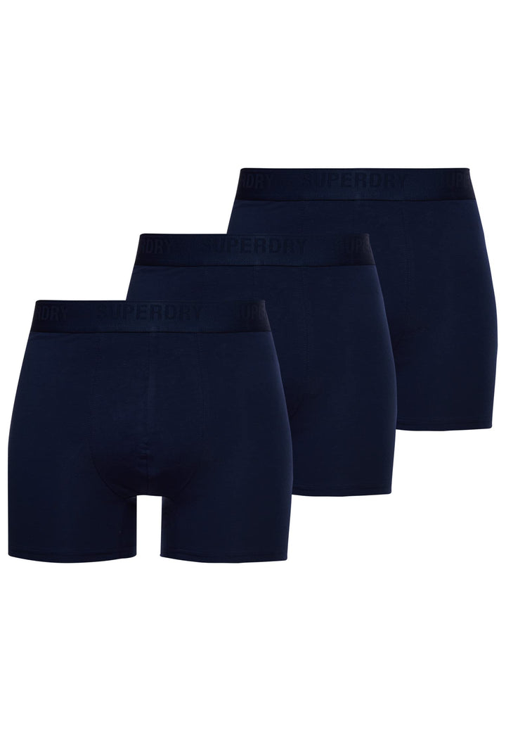 Superdry Mens Multi Triple Pack Boxer Shorts, Richest Navy, Small
