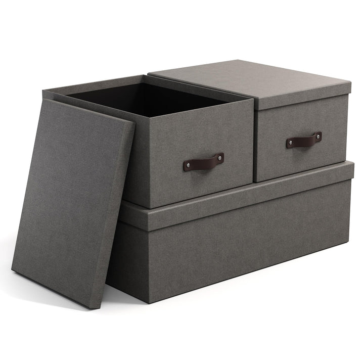 BIGSO BOX OF SWEDEN INGE 3er-Set Aufbewahrungsboxen für das Schlaf-, Kinder-, Arbeits- oder Badezimm
