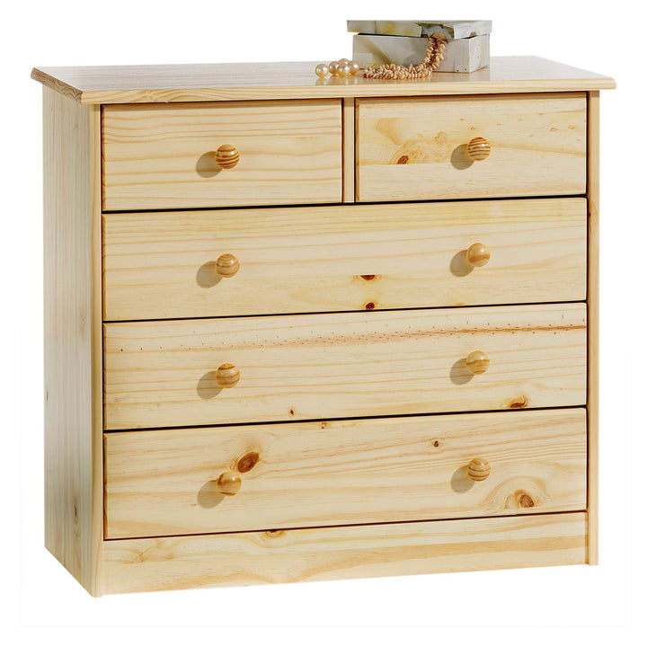 IDIMEX Kommode Rondo, schöne Anrichte mit 5 Schubladen, praktisches Sideboard aus massiver Kiefer in