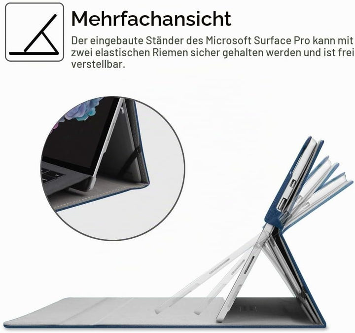 FINTIE Hülle für Microsoft Surface Pro 7+/ 7/6/ 5/4/ 3 Tablet 12.3 Zoll - Multi-Sichtwinkel Hochwert