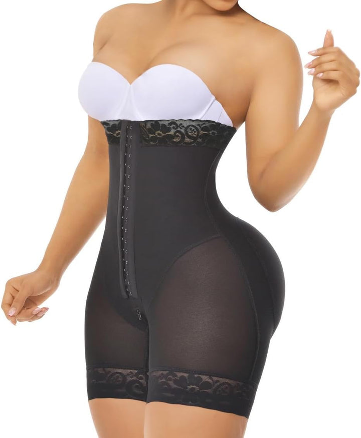YIANNA Shapewear Damen Bauchweg Stark Formend Hohe Kompression Body Shaper Bodysuit Miederbody Fajas