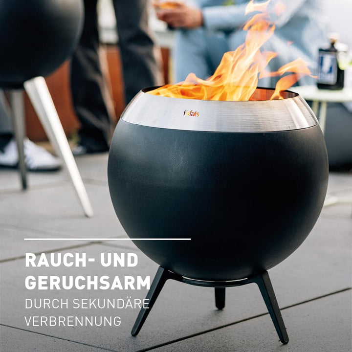 höfats - Moon 45 rauchfreie Feuerschale mit niedrigem Fuss aus Edelstahl - emaillierter raucharmer F