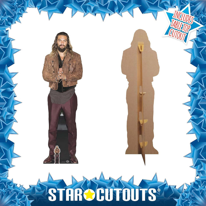 STAR CUTOUTS Jason Momoa Aussparung mit Mini-Tischplatte, Pappe, Mehrfarbig, Lifesize