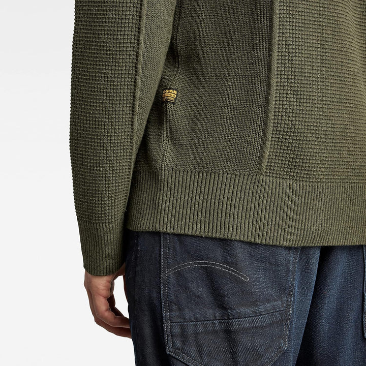 G-STAR RAW Herren Structure Knitted Pullover Knits XS Grün (Dk Green D22349-d239-884), XS Grün (Dk G