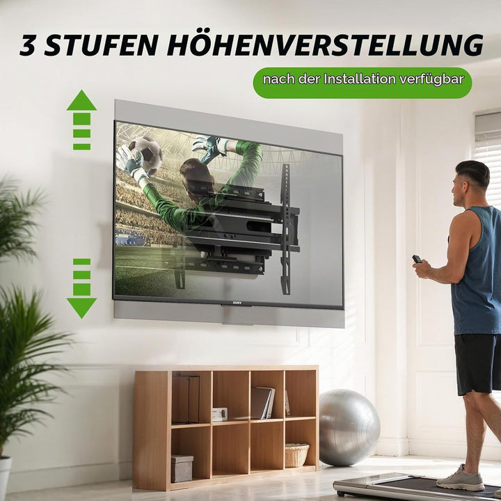 AX WABER TV Wandhalterung für 32-65 Zoll Bildschirme bis zu 45kg, Wandhalterung Fernseher Schwenkbar
