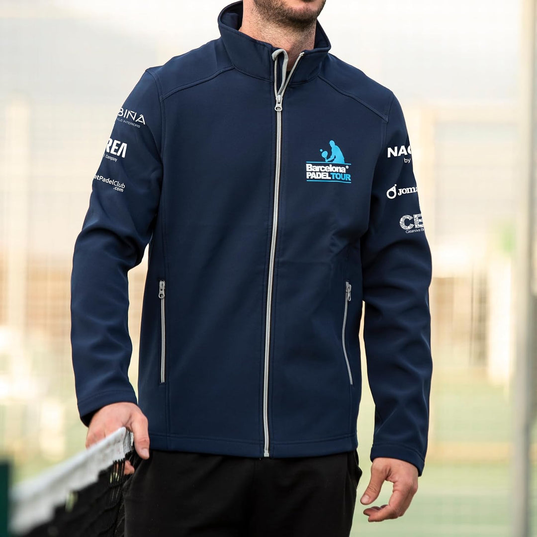 Barcelona Padel Tour - Wasserdichte Herren Softshell Jacke mit Reissverschluss und Padel - Sportbekl