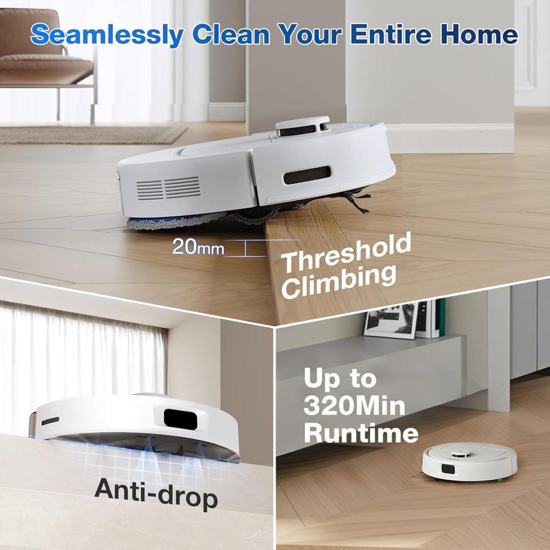 ECOVACS DEEBOT N30 PRO Omni Saugroboter mit Wischfunktion, 10.000 Pa Saugleistung, ZeroTangle 2.0-Te