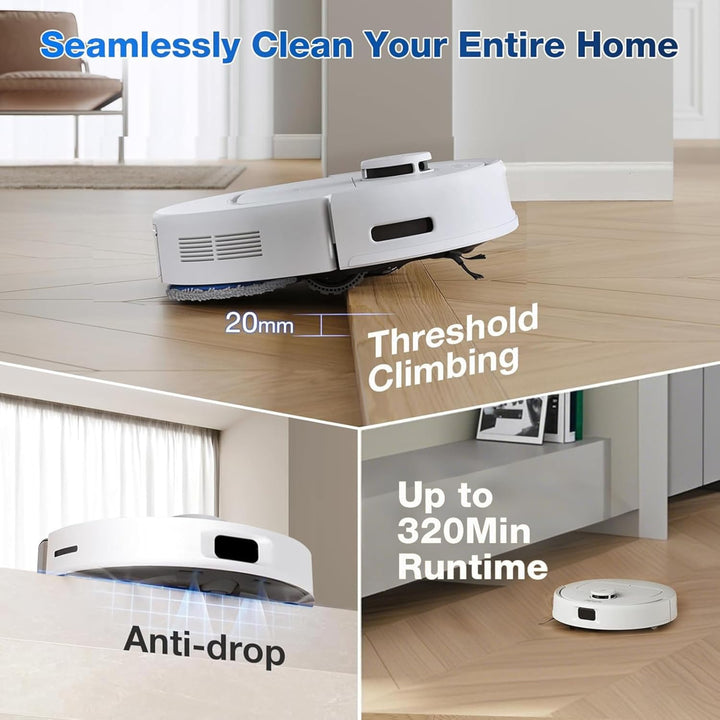 ECOVACS DEEBOT N30 PRO Omni Saugroboter mit Wischfunktion, 10.000 Pa Saugleistung, ZeroTangle 2.0-Te