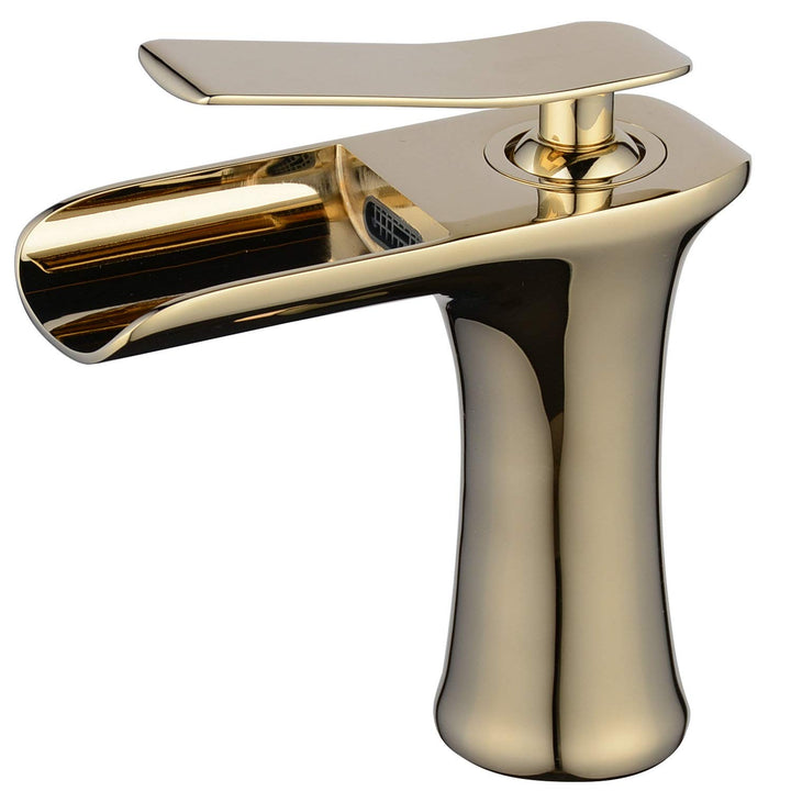 Wasserfall-Badezimmer-Eitelkeits-Hahn-einzelner Griff-einzelnes Loch, Poliergold, Beelee, BL9009G Re
