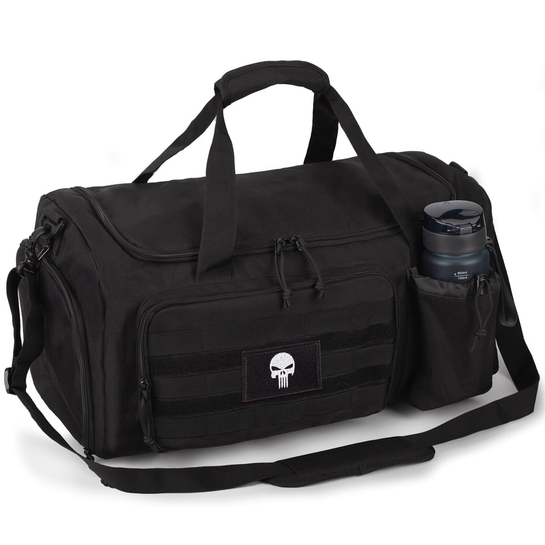 Taktische Sporttasche für Herren, 40L grosse Reisetasche mit Schuhfach, Sporttasche mit Nassfach, Mu