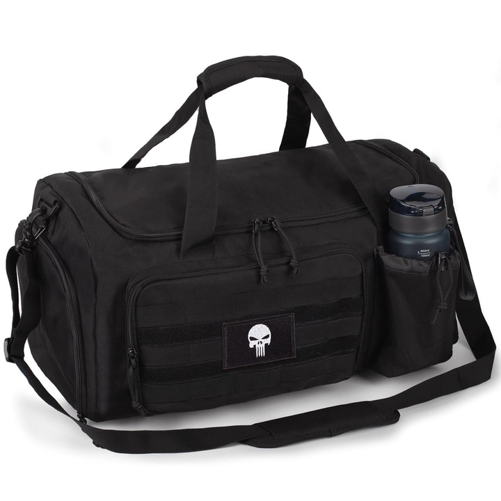 Taktische Sporttasche für Herren, 40L grosse Reisetasche mit Schuhfach, Sporttasche mit Nassfach, Mu