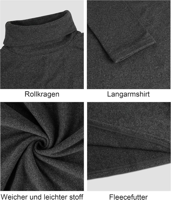 SIHOHAN Herren Rollkragenshirt Basic Rollkragenpullover - Slim fit Langarmshirt Innenfleece Thermoun