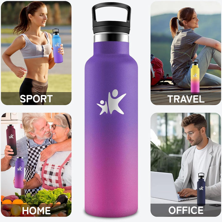 Trinkflasche Edelstahl- 1 liter- Trinkflasche, Wasserflasche mit Strohhalm, Sporttrinkflaschen Ausla