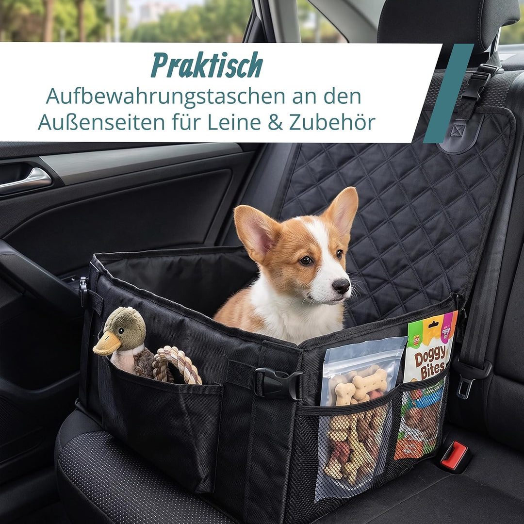 Relaxdays Hundeautositz, kleine Hunde bis 8 kg, faltbar, Hundebett Auto, stabil, HBT: 25x43x43 cm, A