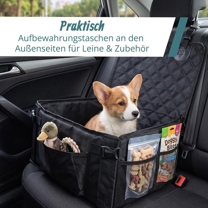 Relaxdays Hundeautositz, kleine Hunde bis 8 kg, faltbar, Hundebett Auto, stabil, HBT: 25x43x43 cm, A