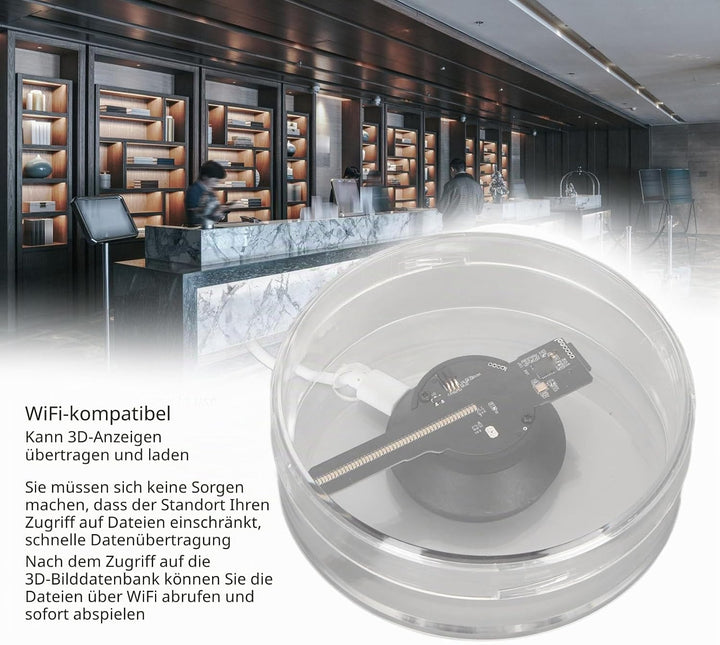 3D-Hologramm-Lüfter, WiFi 3D-Hologramm-Projektor, Werbedisplay, App-Fernbedienung, Hologramm-Lüfter-