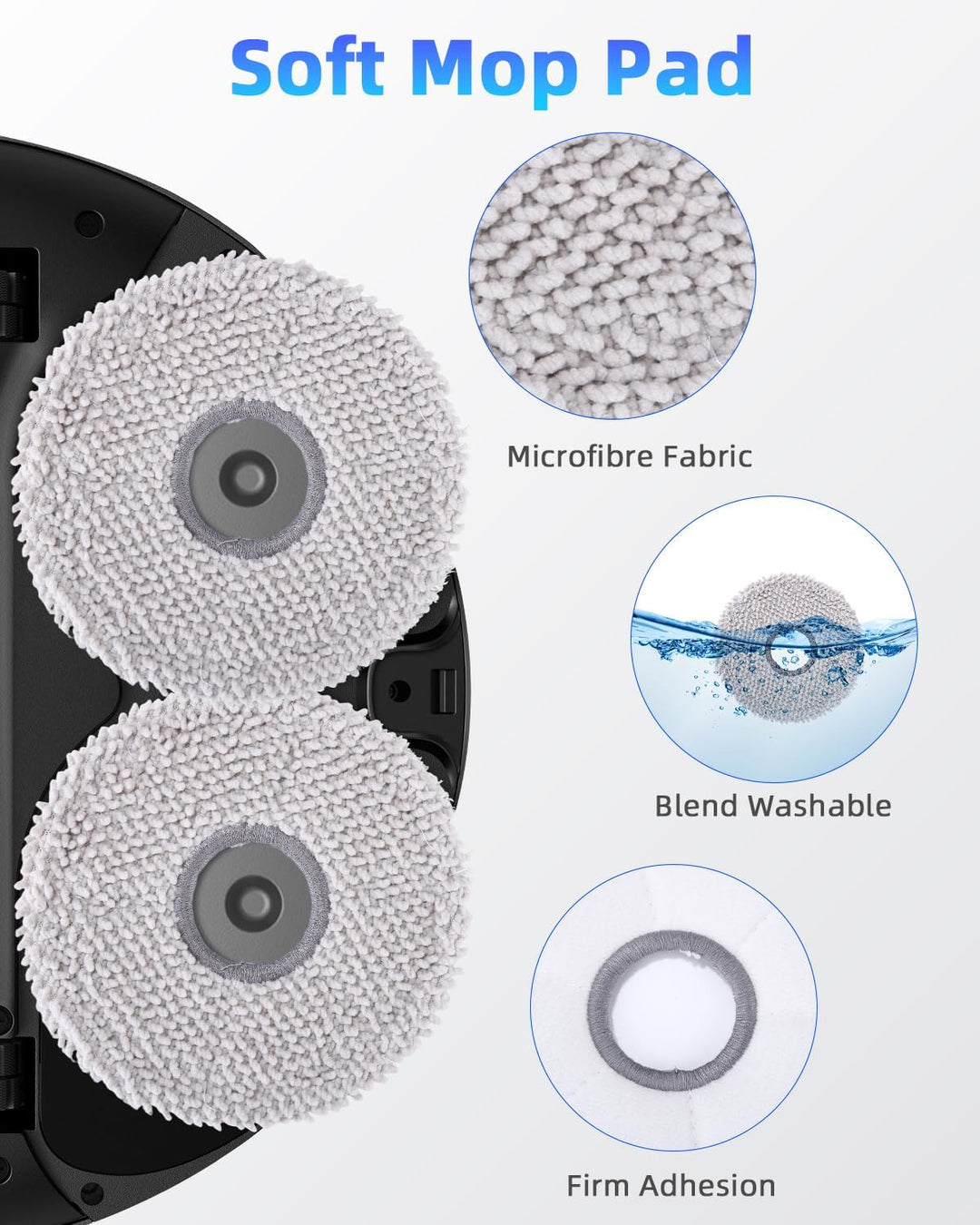 Zubehörset für ECOVACS DEEBOT T30C Omni / T30C Omni Gen2 Saugroboter, 1 Hauptbürste, 4 Filter, 6 Wis