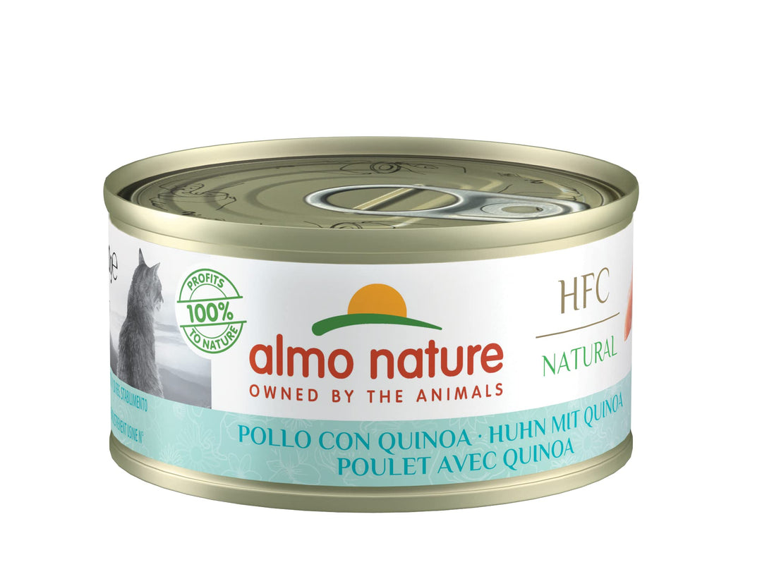 Almo Nature – HFC Natural – Huhn mit Quinoa – Nassfutter für ausgewachsene Katzen, 24 Packungen à 70