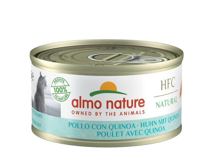 Almo Nature – HFC Natural – Huhn mit Quinoa – Nassfutter für ausgewachsene Katzen, 24 Packungen à 70