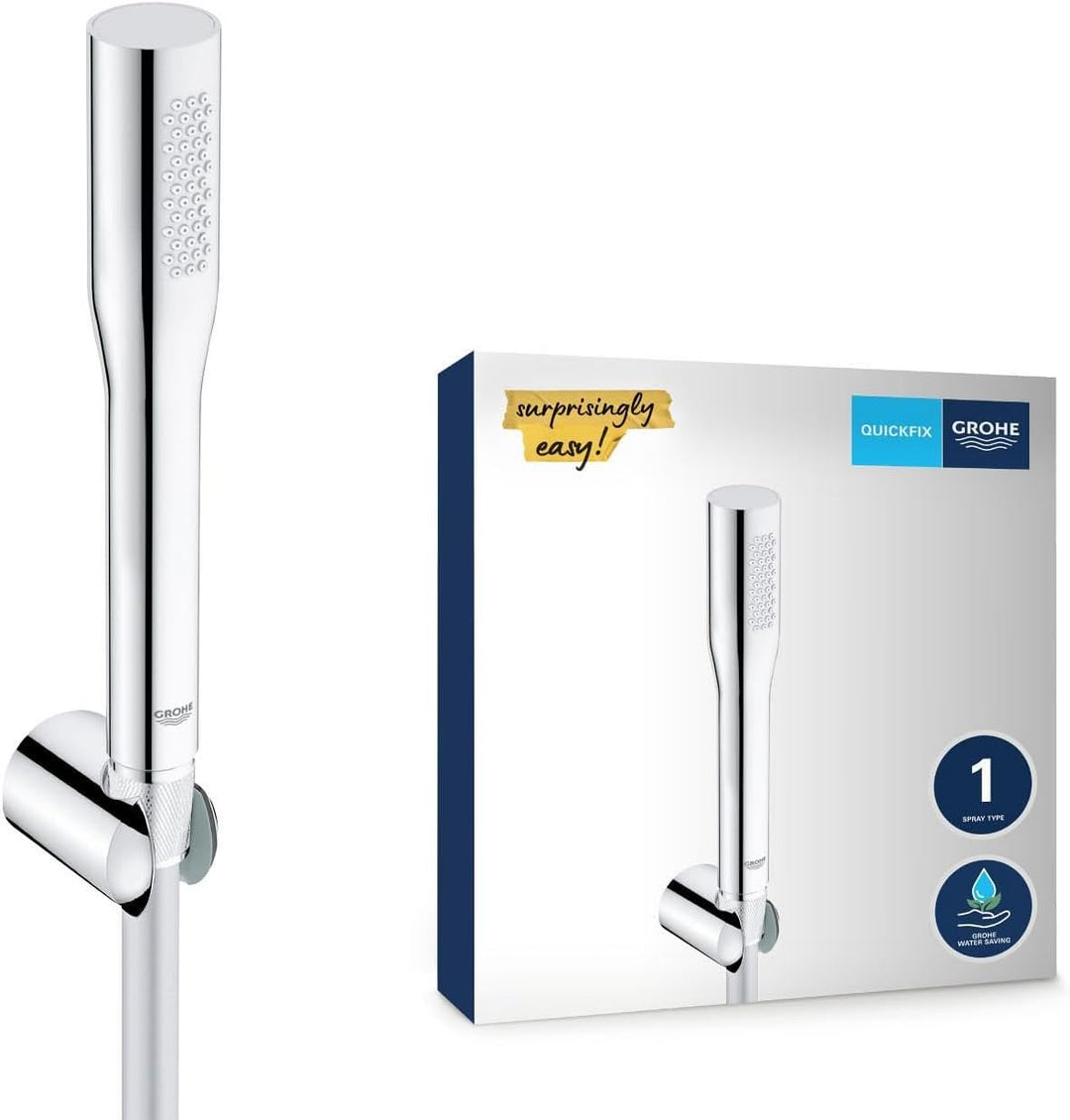 GROHE Vitalio Get - Handbrause (wassersparend, 1 Strahlart, mit Wandbrausehalter, Antikalk-System),