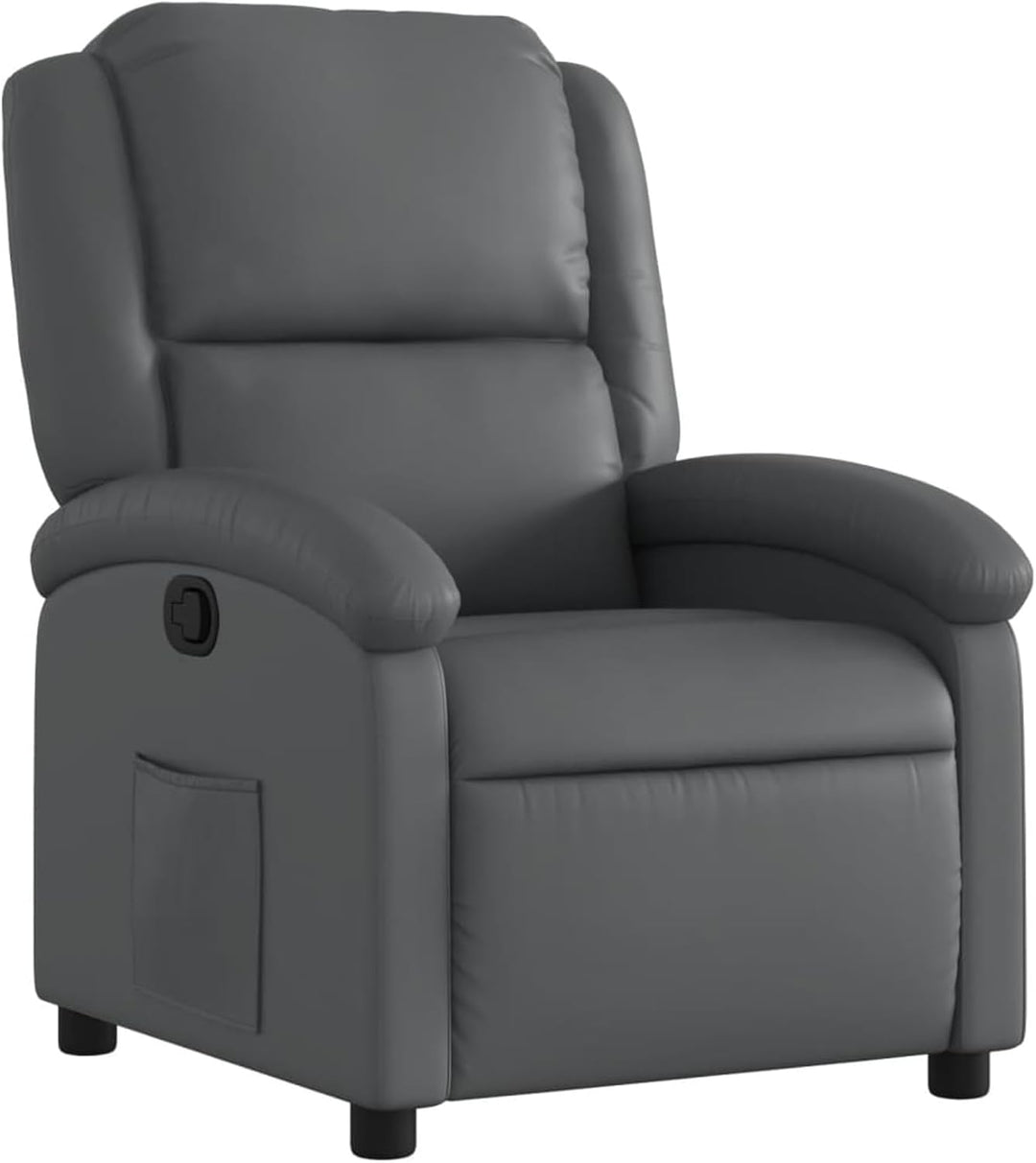 Homgoday Komfortables Liegesofa mit Kunstlederbezug Grau - 71x86,5x99,5 cm - Wohnzimmer oder Büro Mo