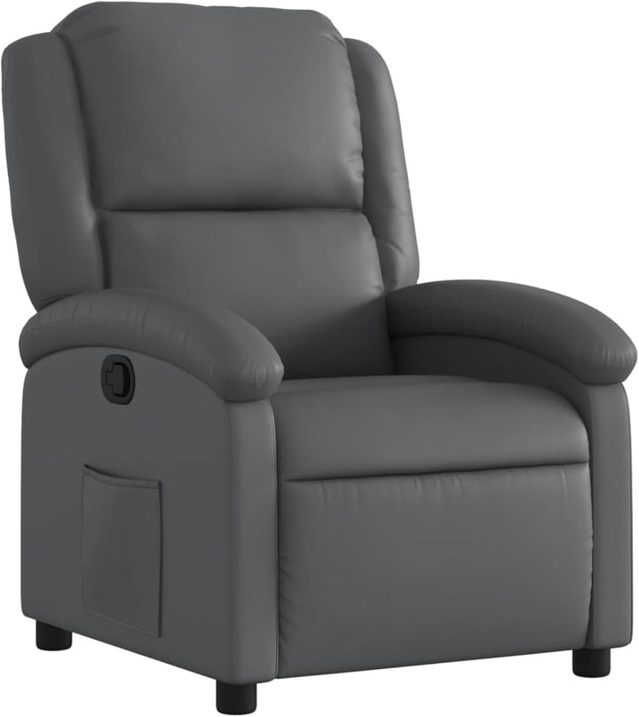 Homgoday Komfortables Liegesofa mit Kunstlederbezug Grau - 71x86,5x99,5 cm - Wohnzimmer oder Büro Mo