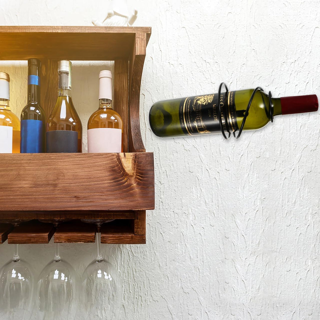 Cabilock 6Er Set Wandmontiertes Weinregal Aus Metall Kreative Flaschenhalter Für Weinflaschen Platzs
