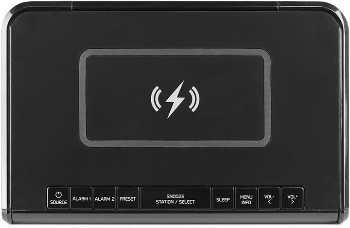 Audizio Cuneo Radio Wecker, Uhr-Radio DAB+ mit kabellosem Laden - Kristallklarer Sound und praktisch