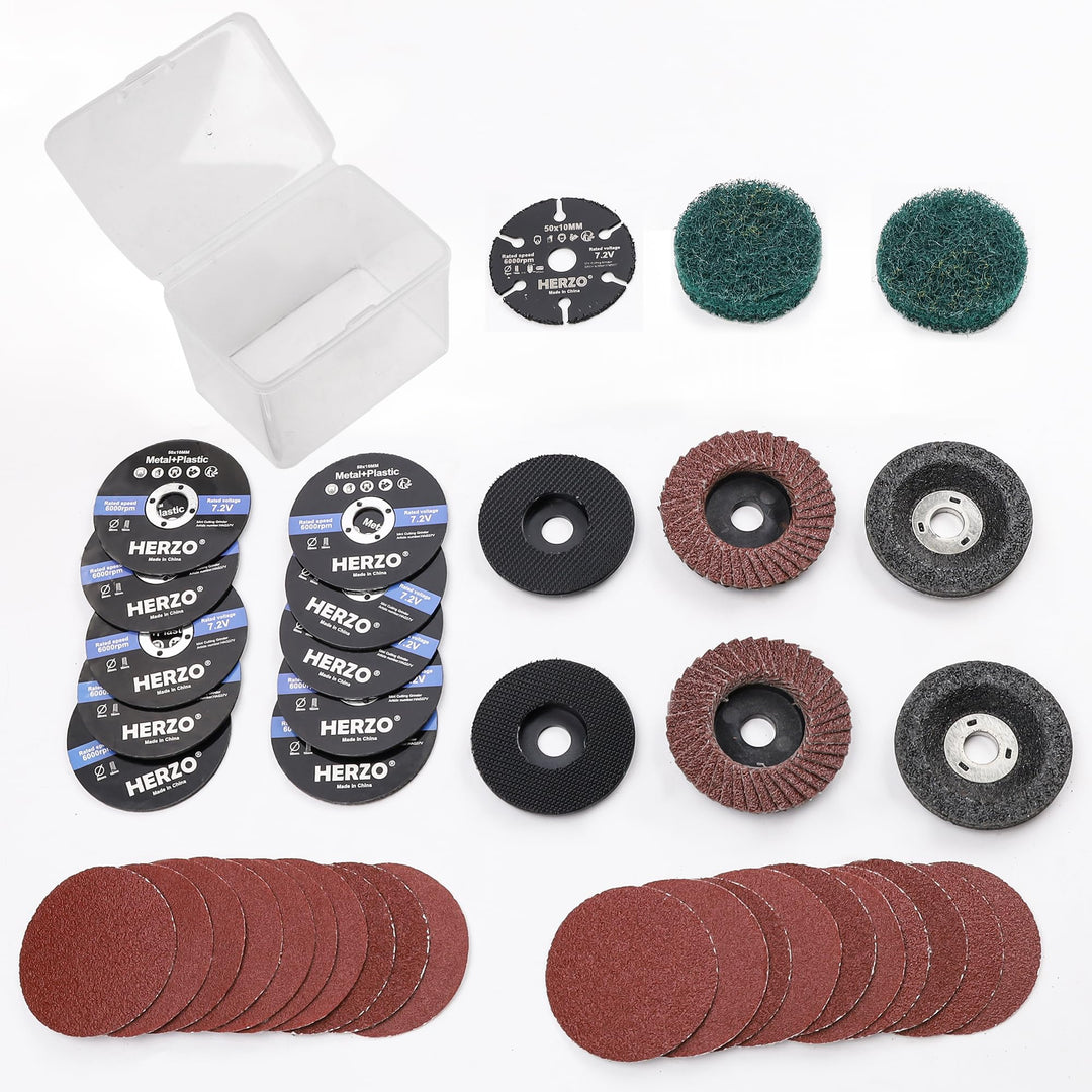 HERZO Trennscheibe 50mm, Trennen Schleifen Polieren Multi Material, 10mm Bohrung, Zubehör-Set für Mi
