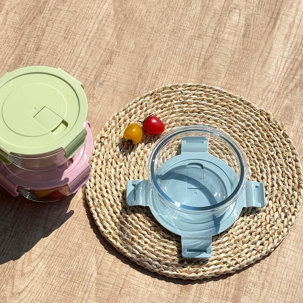 Glasschalen Mit Deckel, 520ML Suppen Behälter, Meal Prep Gläser, Glasdose Mit Deckel, Glas Vorratsdo
