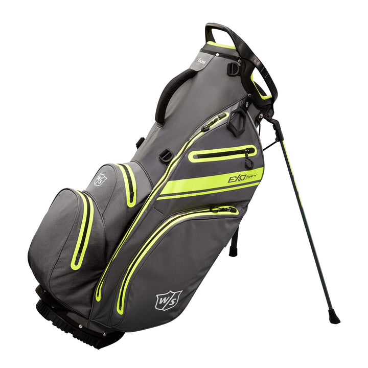 Wilson Unisex-Adult Ws Exo Dry Stand Bag Golf Tasche Einheitsgrösse Anthrazit / Zitrone / Silber, Ei