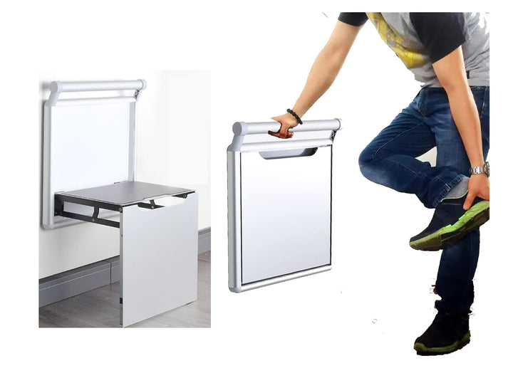 Belastbar bis 350 kg rutschfeste Sitzfläche Wandmontierte Wandklappstuhl Wandhocker Duschklappsitz