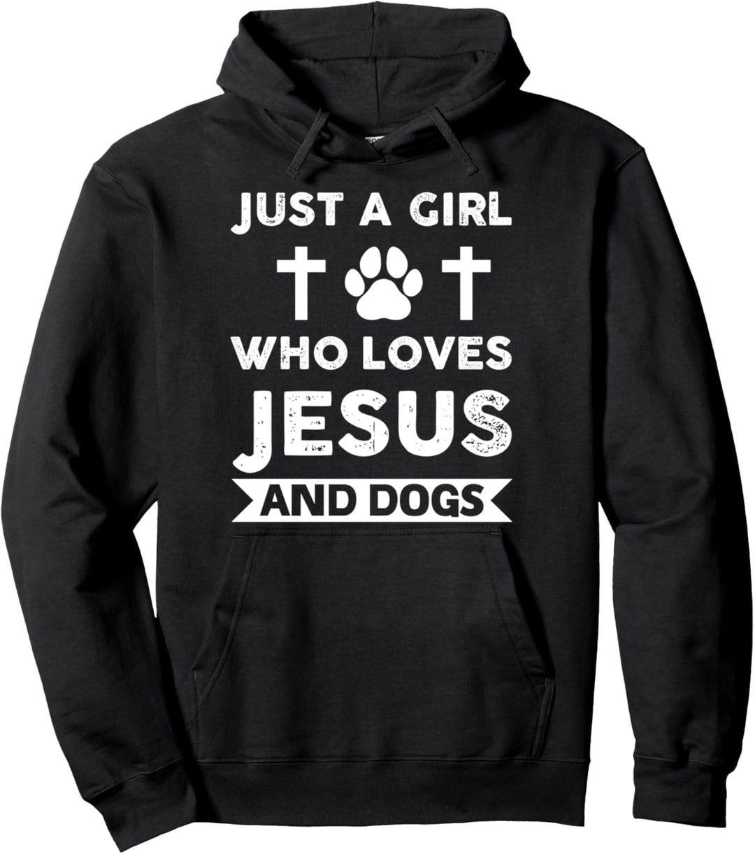 Nur ein Mädchen, das Jesus und Hunde Jesus liebt Pullover Hoodie