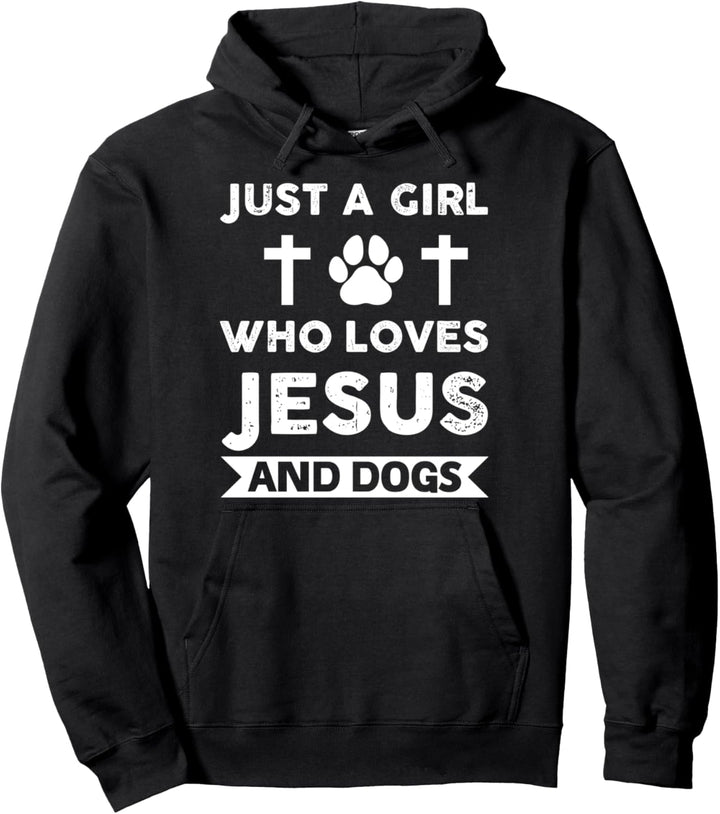 Nur ein Mädchen, das Jesus und Hunde Jesus liebt Pullover Hoodie