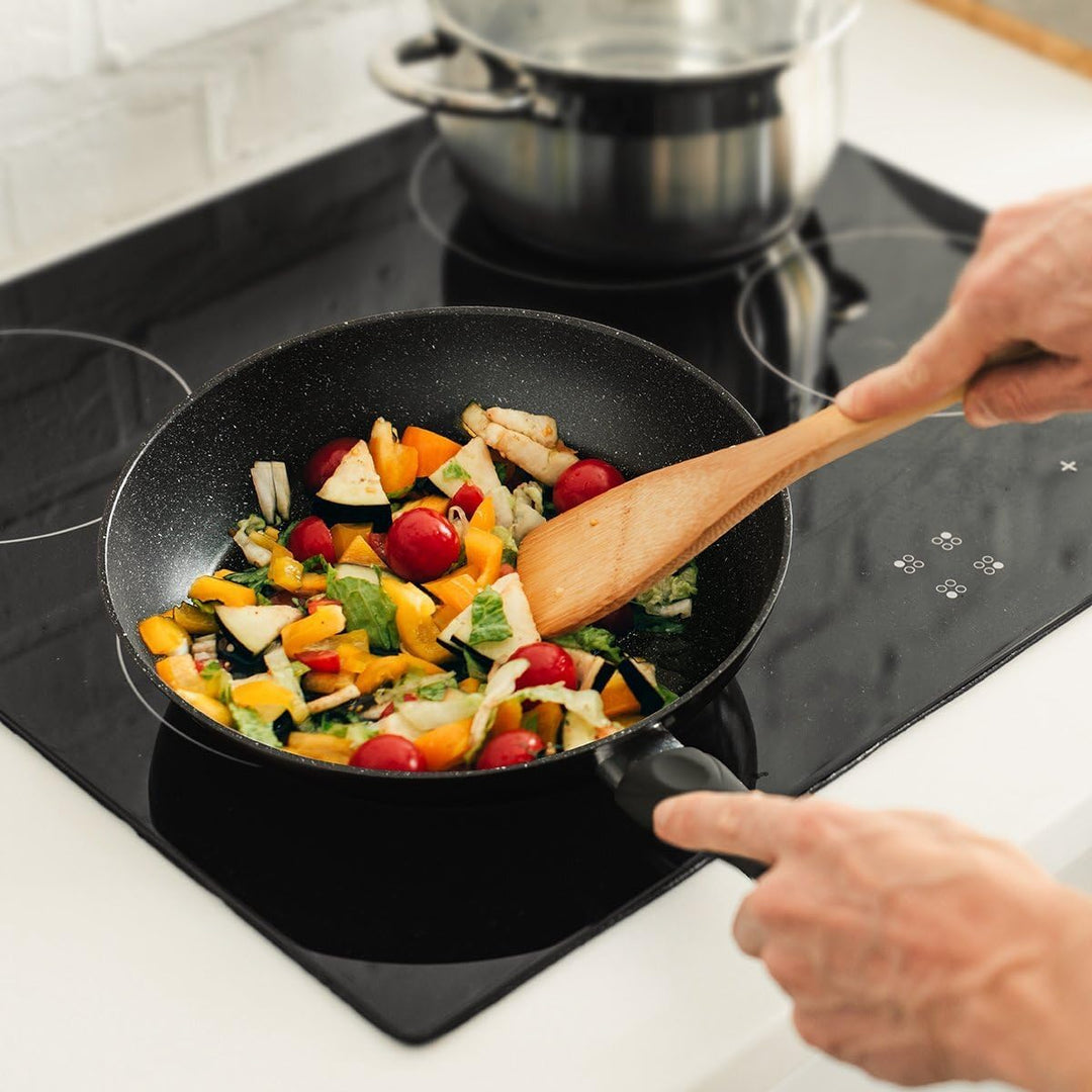 Pfannen-Set 3-teilig – Geschmiedetes Aluminium mit Marmor-Antihaftbeschichtung – Induktionsgeeignet