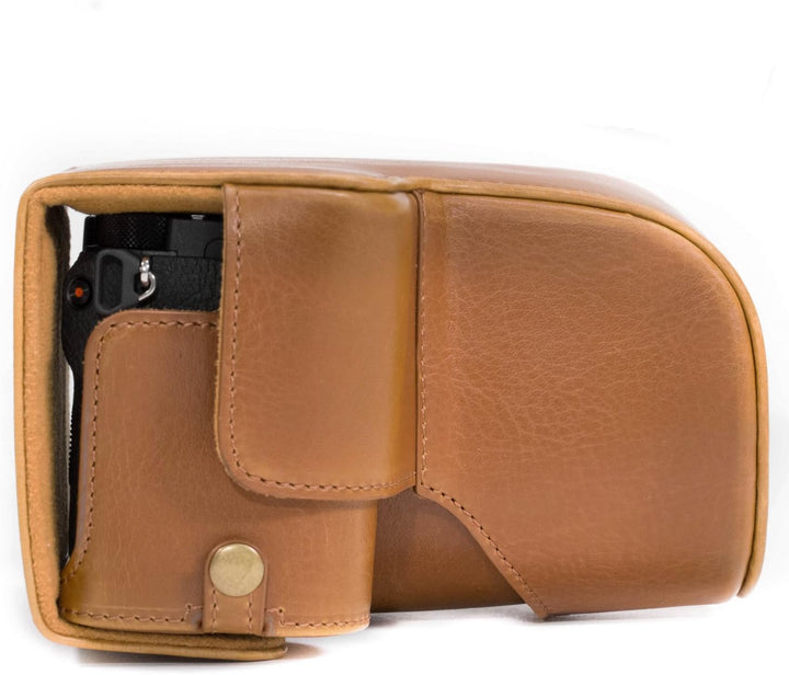 MegaGear MG1486 Sony Alpha A6500 (16-70, 18-135 mm) Ever Ready Leder Kamera-Case mit Trageriemen - H