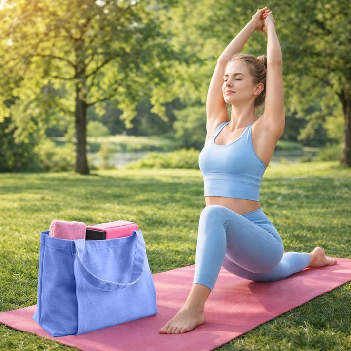 Yogatasche Damen,Sporttasche,Yoga Tote Tasche Klettverschluss Schnellzugriff Yogamatte,45×35×15 cm T