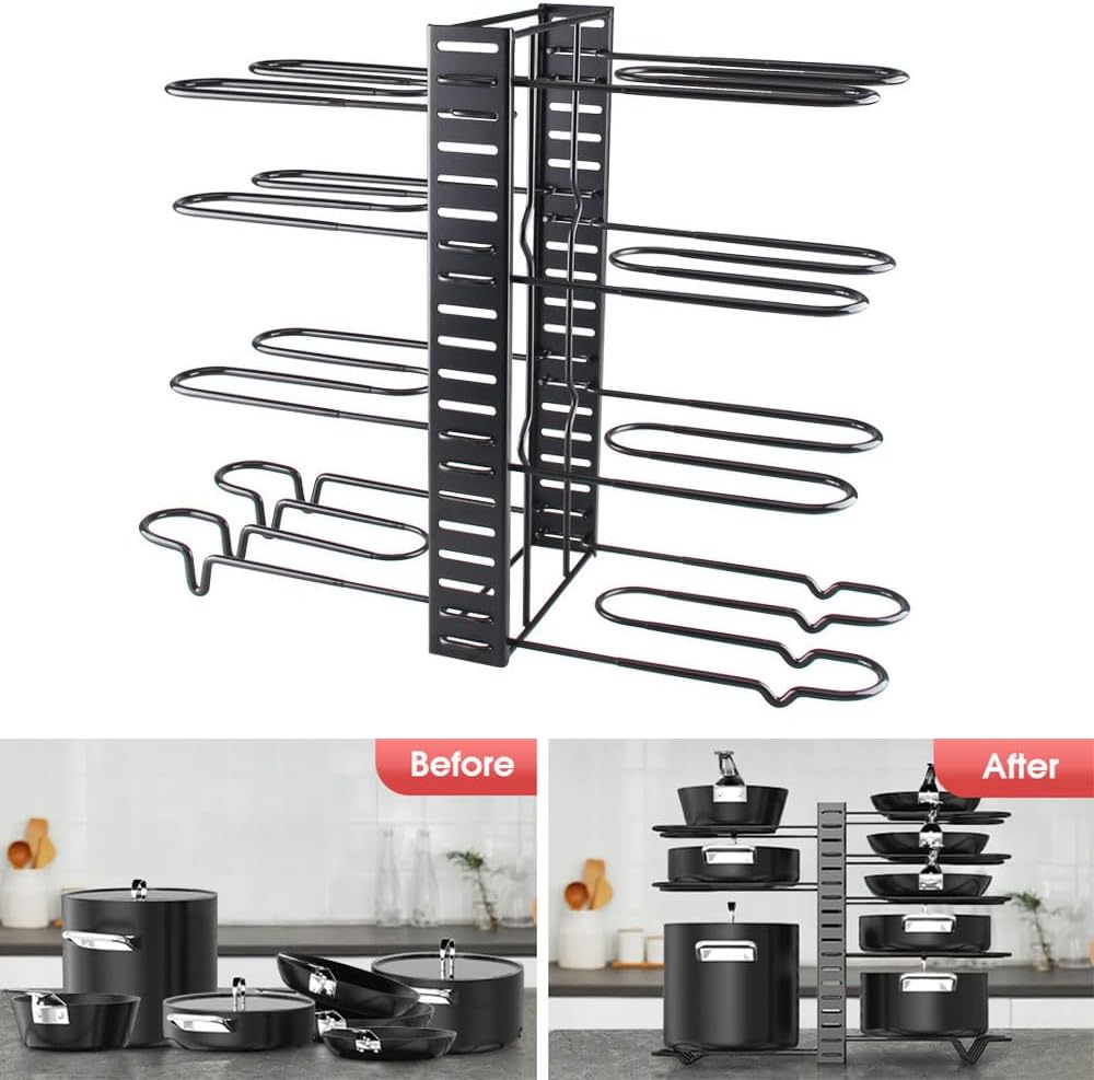 Metall Topf Halter Rack Multi Layers Einstellbare Arbeitsplatte Topf und Pfanne Speicher Rack Standi