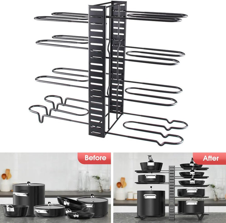 Metall Topf Halter Rack Multi Layers Einstellbare Arbeitsplatte Topf und Pfanne Speicher Rack Standi