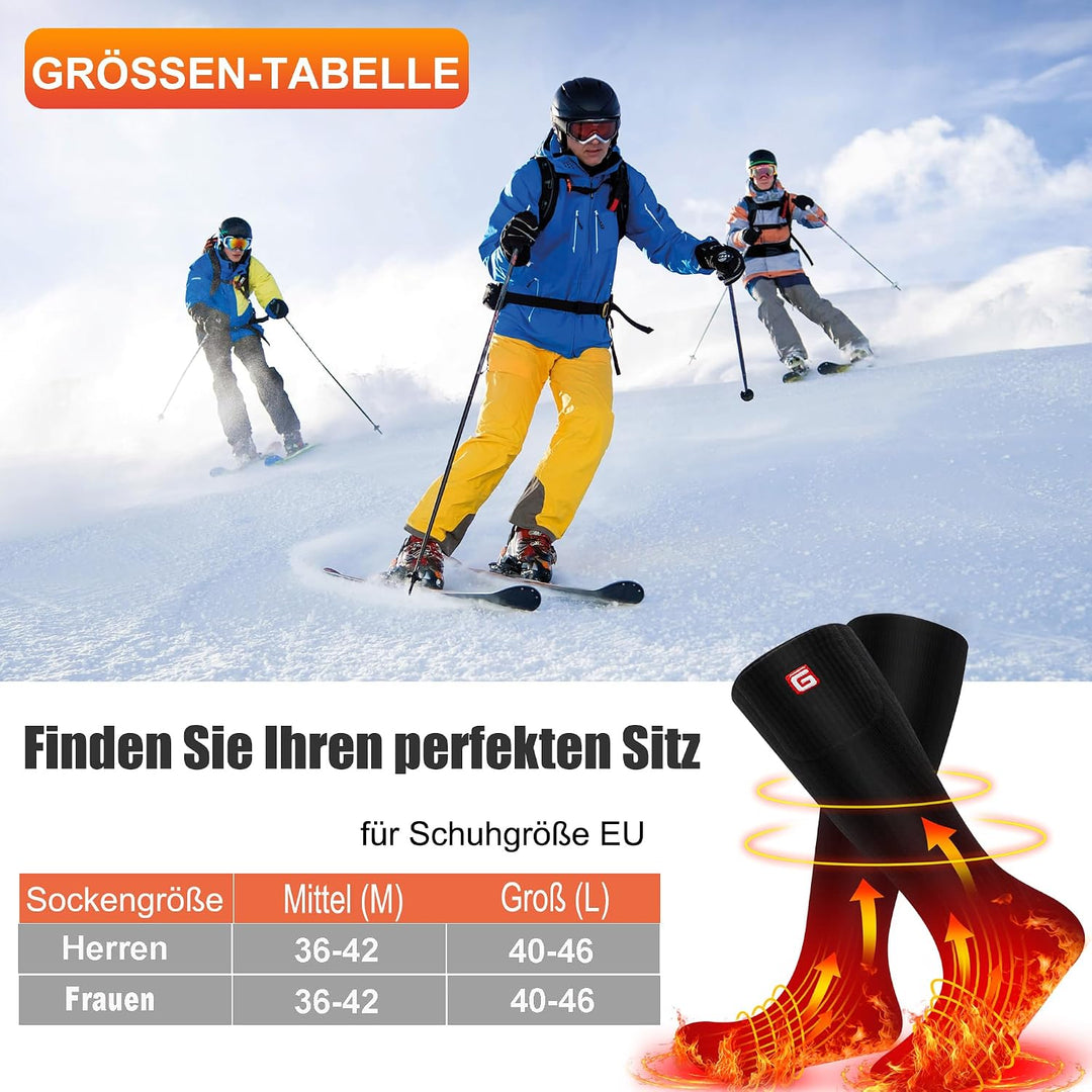 Svpro Beheizte Socken Herren Damen 4000mAh Batterie Beheizbare Socken Wiederaufladbare Elektrische S
