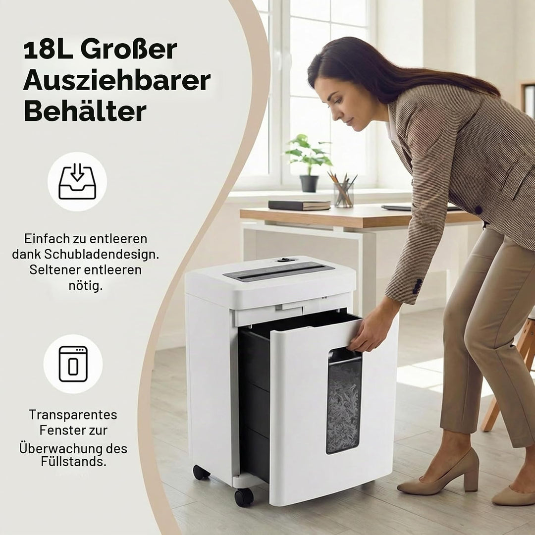 Schredder Papier Aktenvernichter Elektrisch: 10-Blatt Papierschredder Mikroschnitt P5 Hochsicherheit