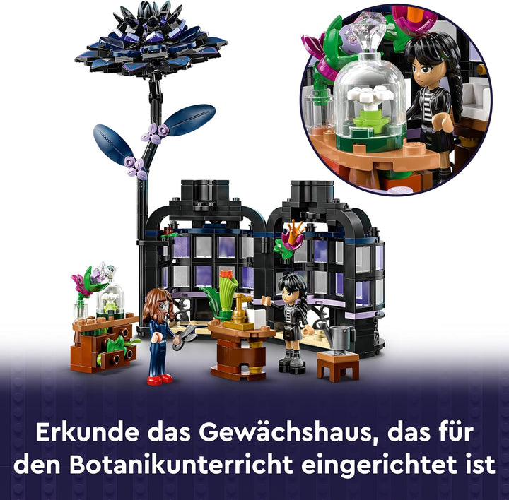 LEGO Wednesday Schwarze Dahlie Spielzeug - Spielset zum Bauen und Ausstellen mit 2 Minifiguren &amp; Zub