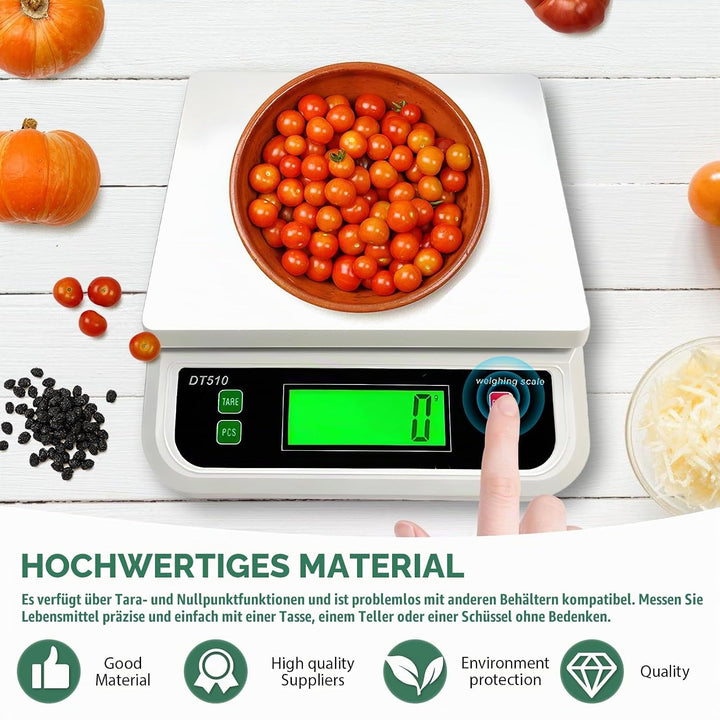 Waage Küchenwaage: 30kg/1g Küchenwaage digital, Food Scale mit LCD-Display Digitalwaage mit 6 Einhei
